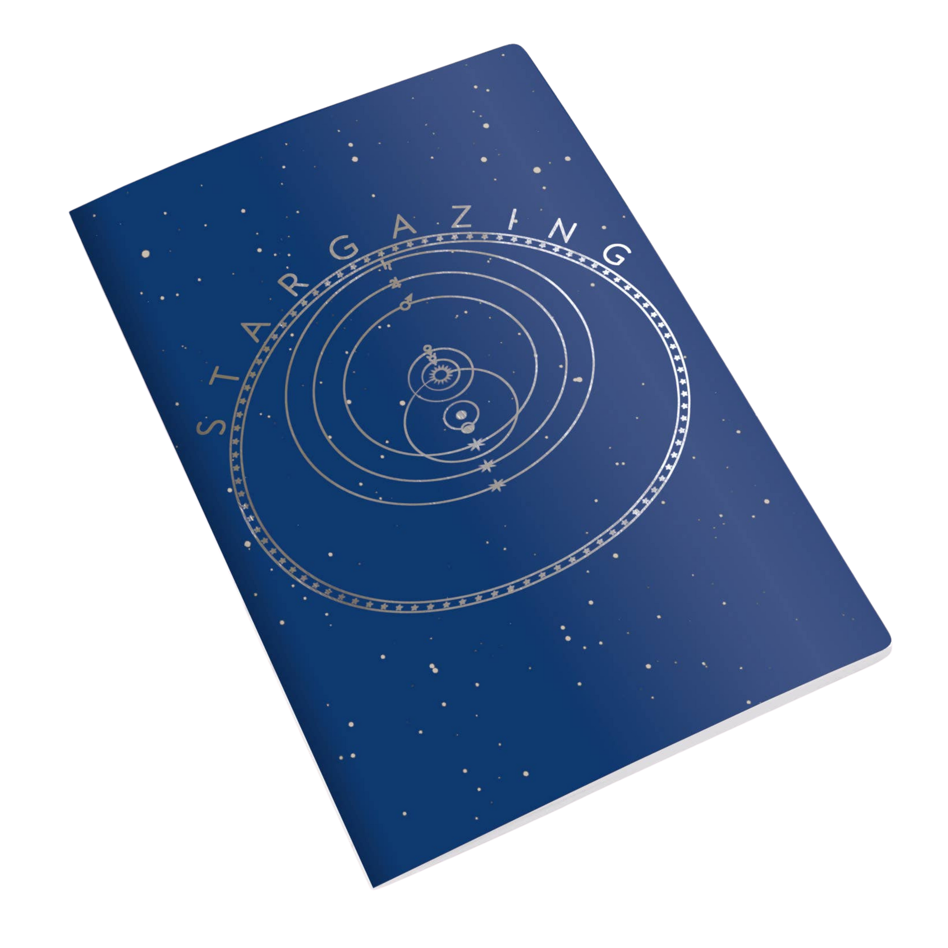 Full size Stargazing Notebook cover shown at an angle