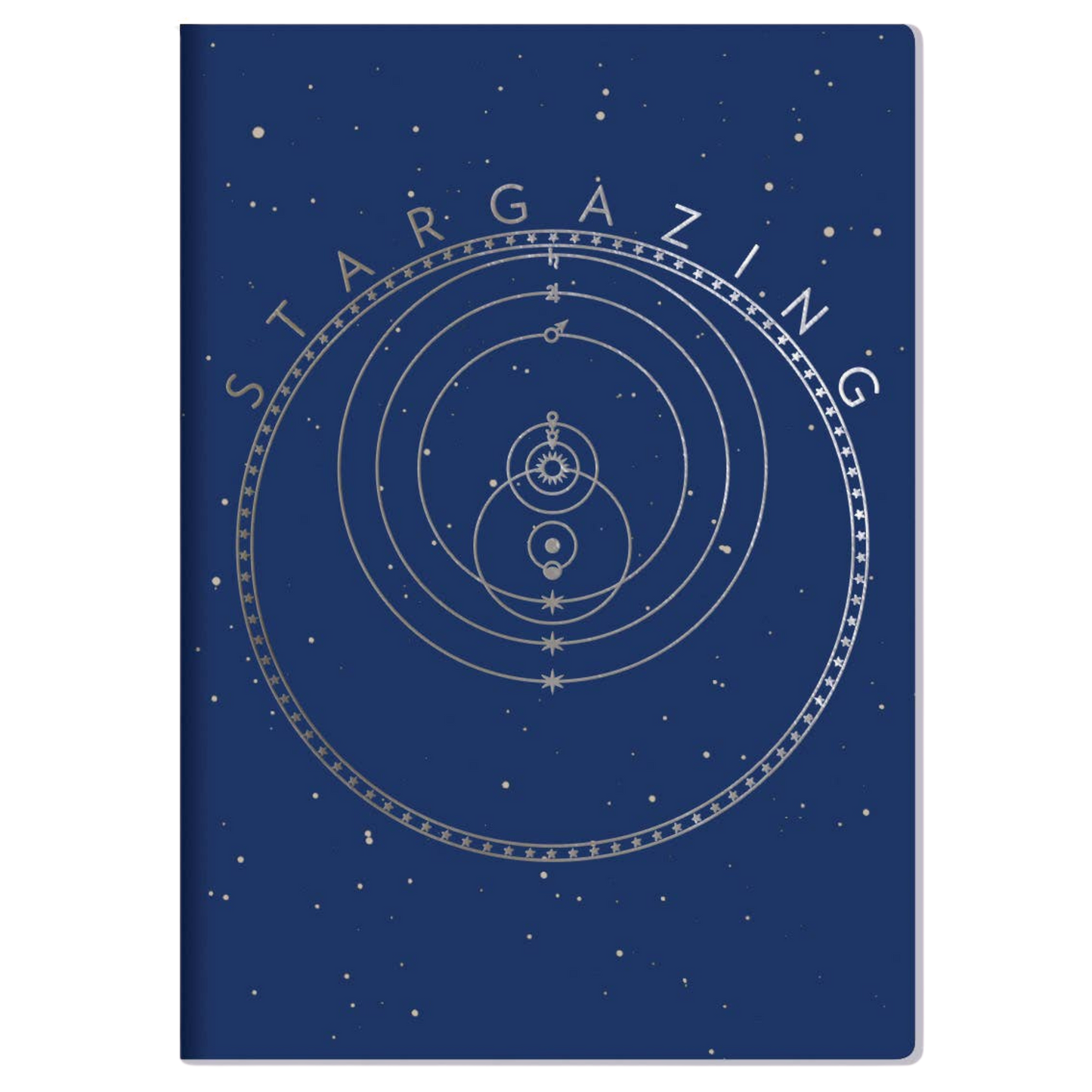 Full size Stargazing Notebook cover with constellation design