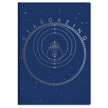 Full size Stargazing Notebook cover with constellation design