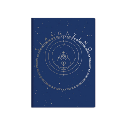 Pocket size Stargazing Notebook cover with constellation design