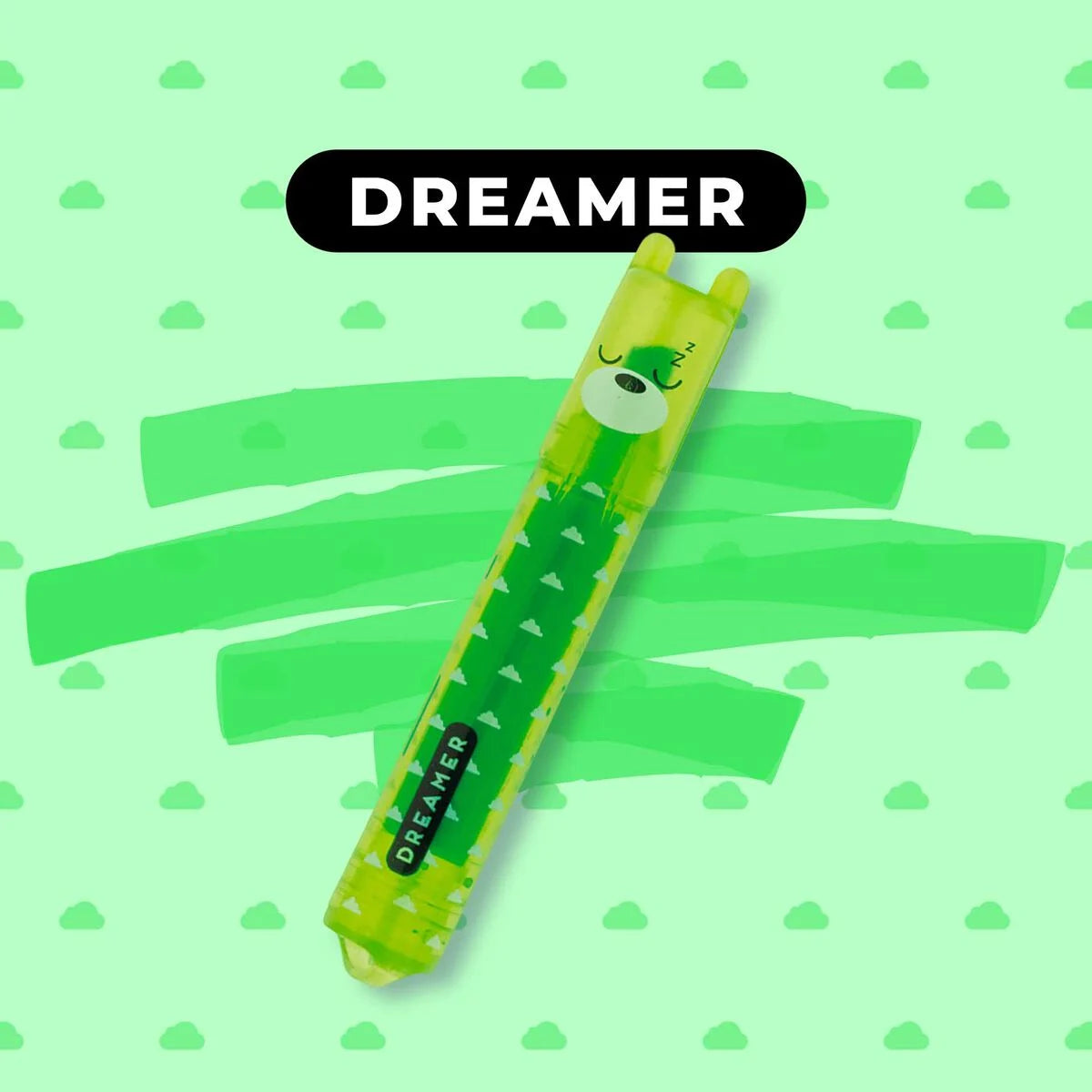 Green Teddy’s Mood mini highlighter with squiggle – mood: dreamer