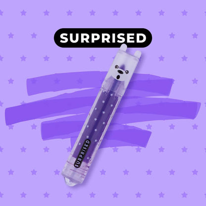 Purple Teddy’s Mood mini highlighter with squiggle – mood: surprised