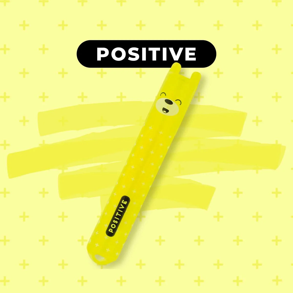 Yellow Teddy’s Mood mini highlighter with squiggle – mood: positive