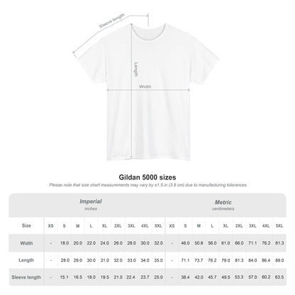 Size chart for The Perfect Square T-Shirt – unisex sizing