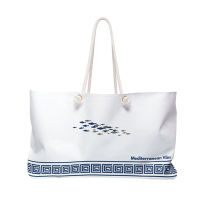 Tote bag with “Tide & Tribe” coastal design – spacious, lined interior and durable rope straps
