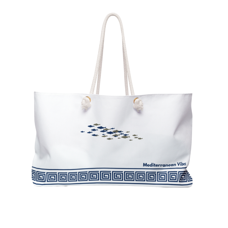 Spacious weekender travel tote with rope handles – minimalist, durable, and Mediterranean-inspired