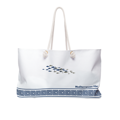 Spacious weekender travel tote with rope handles – minimalist, durable, and Mediterranean-inspired